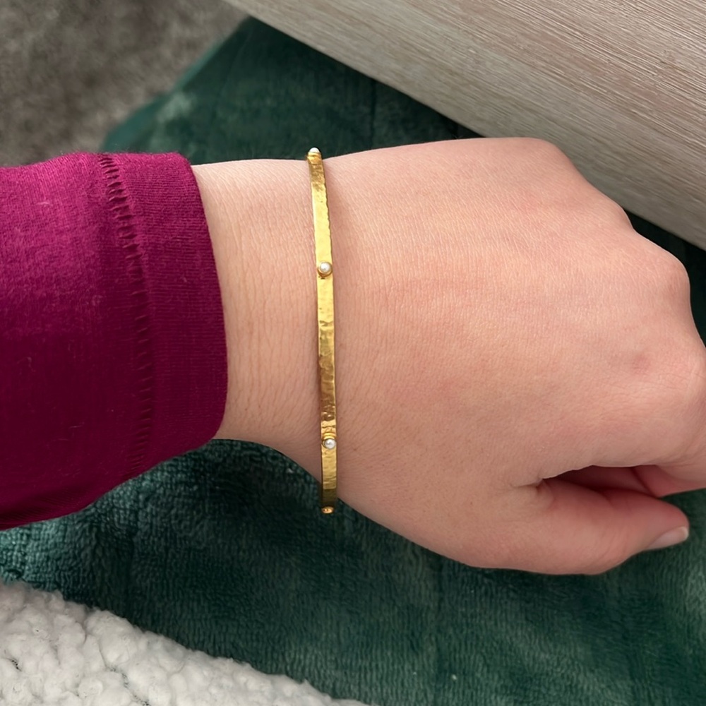 Julie Vos Crescent Stone Bangle
